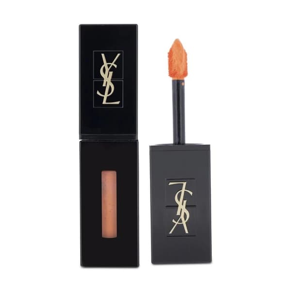 YSL Coral Lip Stain Vernis A Levres Vinyl Cream Creamy 408 Corail Neo-Pop -