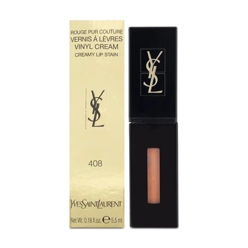 YSL Coral Lip Stain Vernis A Levres Vinyl Cream Creamy 408 Corail Neo-Pop -