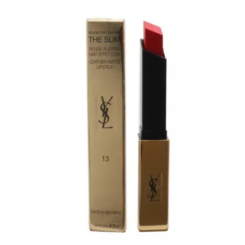 YSL Coral Red Lipstick The Slim 13 Original Coral Leather Matte Red Lip Stick
