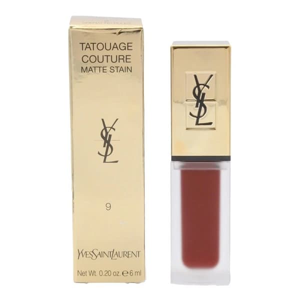 YSL Lip Stain Tatouage Couture 9 Grenat No Rules Matte Red Lipstick -