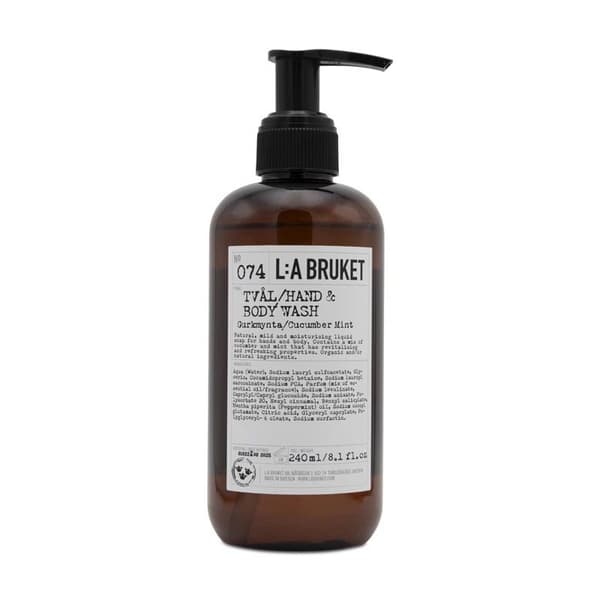 L:A Bruket Hand & Body Wash No 74 Cucumber Mint 240ml Pump Bottle Soap