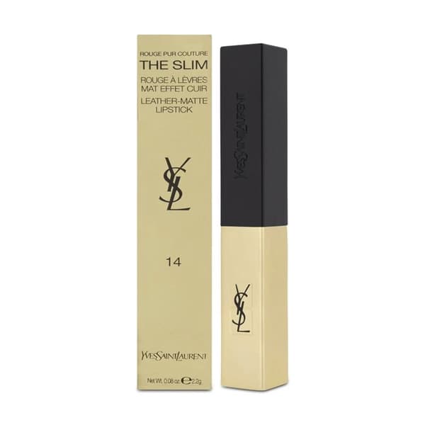 YSL Lipstick The Slim Leather Matte Rose Curieux Red Lipstick Yves Saint Laurent