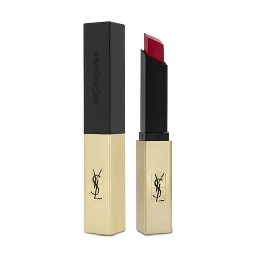YSL Lipstick The Slim Leather Matte Rose Curieux Red Lipstick Yves Saint Laurent
