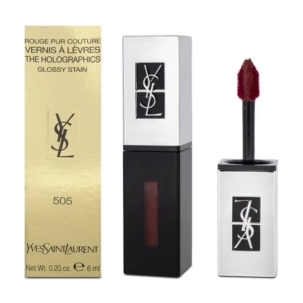 YSL Red Liquid Lipstick Stain Rouge Pur Couture Holographics 505 Video Red