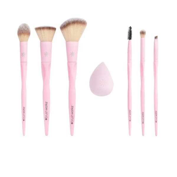 Brushworks Make Up Brushes Must Have 7 Piece Set Makeup Brush Pink