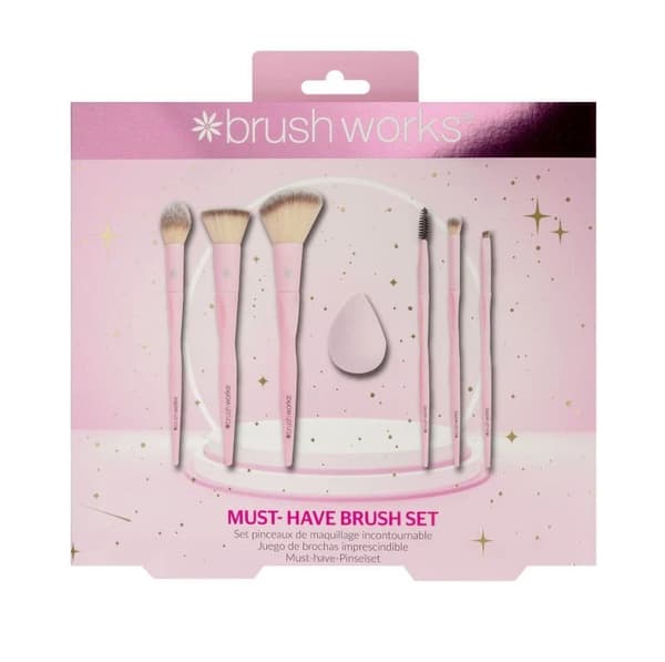 Brushworks Make Up Brushes Must Have 7 Piece Set Makeup Brush Pink