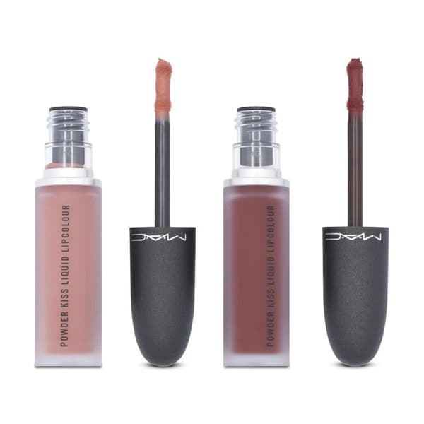 MAC Liquid Lipstick Red & Nude Kiss It Twice Powder Kiss Duo Set - 2 x 5ML