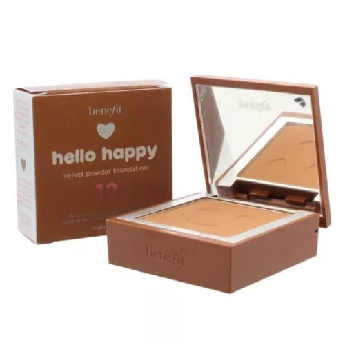 Benefit Dark Powder Foundation 12 Hello Happy Velvet Compact Powder Makeup