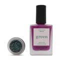 Miniatyrbild 3 av 3: Manucurist Pink Nail Polish + Turquoise Biodegredable Glitter Pot Nail Gift Set