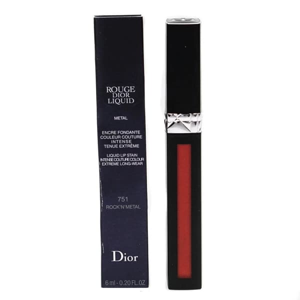 Dior Rouge Red Lipstick 751 Rock n Metal Liquid Lip Stain Intense Colour -