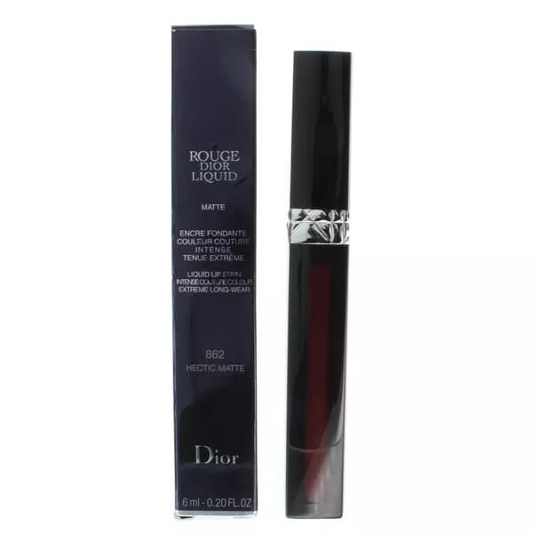 Dior Red Liquid Lipstick Rouge Liquid Matte 862 Hectic Matte 6ml Lip Stick -