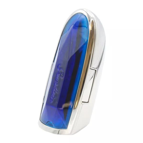 Guerlain Blue Lipstick Case Rouge G Sapphire Desire Double Mirror Cap Makeup