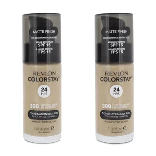 Revlon Colorstay Makeup Matte Finish Fluid Foundation 300 Golden Beige 30ml x 2