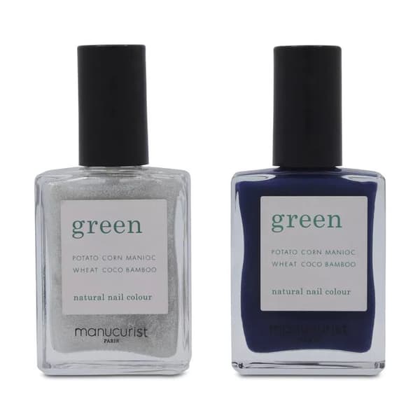 Manucurist Nail Navy Blue 15ml Glitter 15ml Nail Polish Set Vegan Friendly