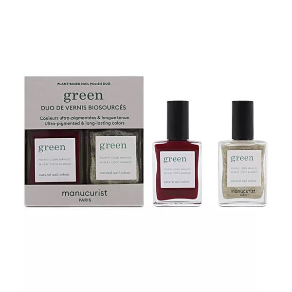Manucurist Pomegranate Red 15ml & Gold Nail Polish 15ml Duo Nail Gift Set