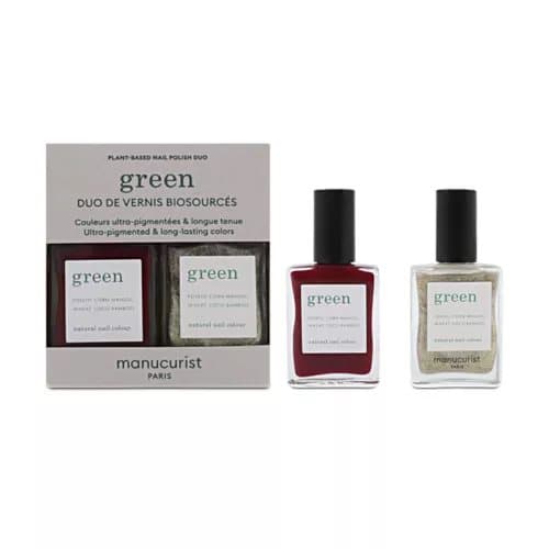Manucurist Pomegranate Red 15ml & Gold Nail Polish 15ml Duo Nail Gift Set
