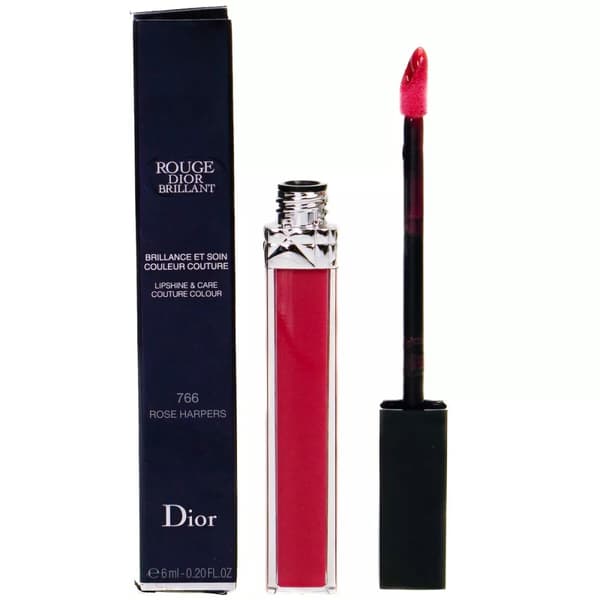 Dior Pink Lip Gloss Rouge Brillant 766 Rose Harpers Hydrating Lipgloss -