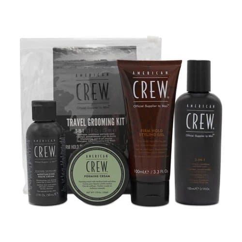 American Crew Men’s Groom Kit Shampoo Shaving Cream Face Cream Hair Gel Set