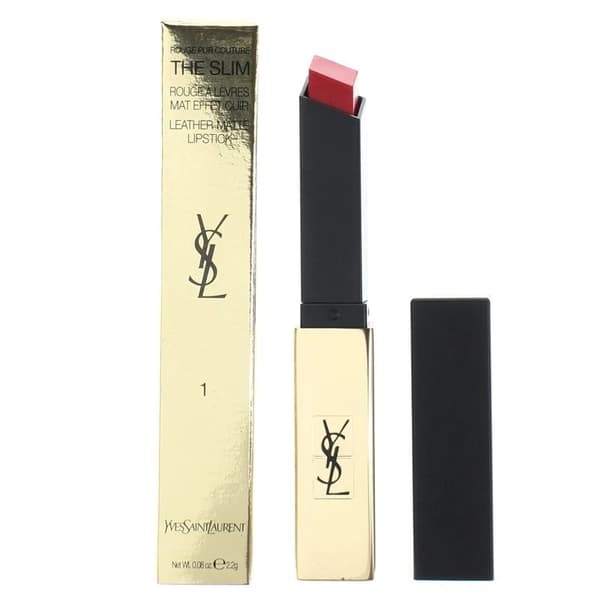 YSL Red Lipstick Matte The Slim Leather Lip Stick 1 Rouge Extravagant