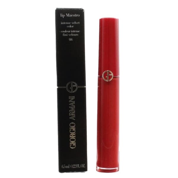 Giorgio Armani Red Lipstick Lip Maestro 416 Scarletto Liquid Velvet Lip Stick