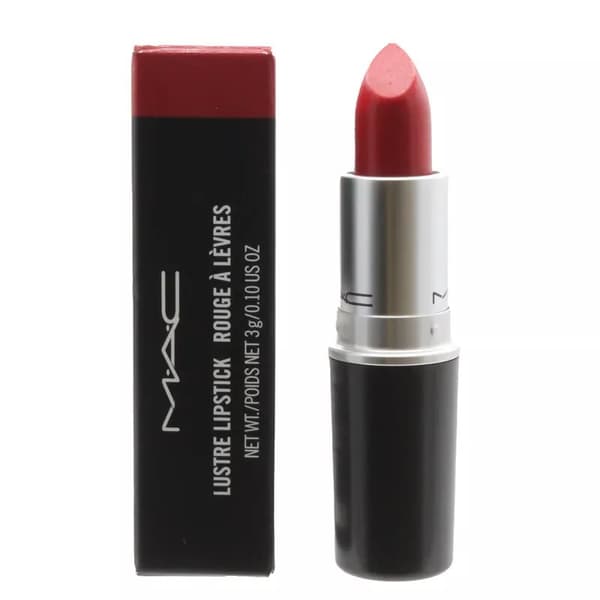 MAC Red Lipstick Lustre 502 Cockney Gloss Lip Stick Hydrating MAC Makeup