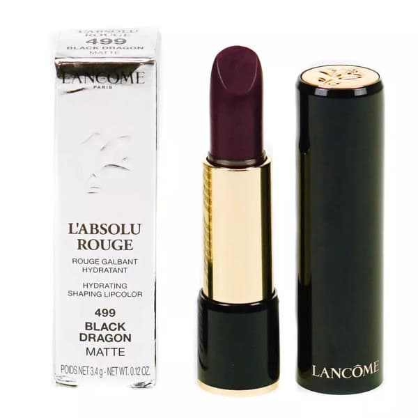 Lancome Purple Lipstick L’Absolu Rouge 499 Black Dragon Lip Stick Creamy Matte