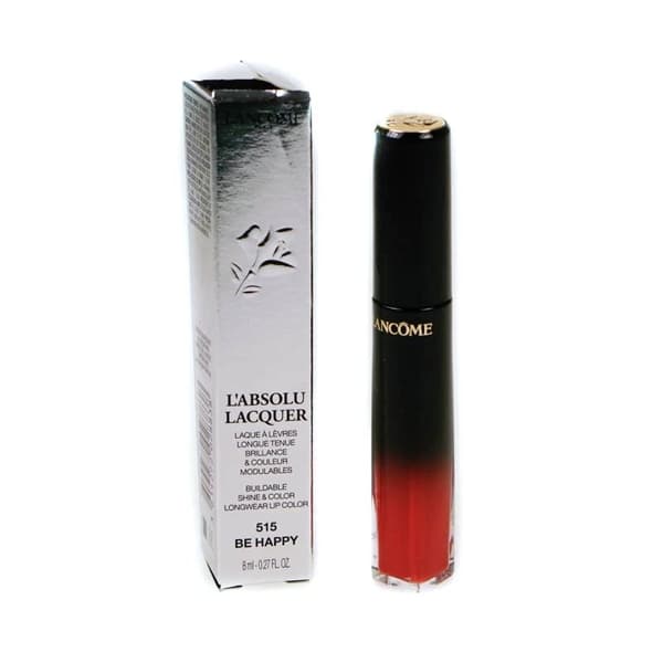 Lancome Red Lipstick Liquid L’Absolu Lacquer Shine & Colour 515 Be Happy -