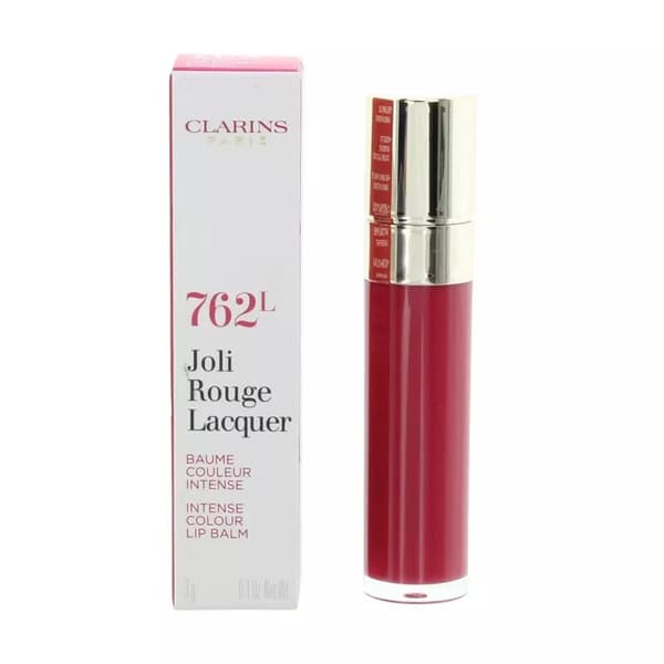 Clarins Pink Lipstick Joli Rouge Lacquer 762L Pop Pink Lip Stick Hydration -