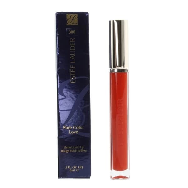Estee Lauder Red Liquid Lipstick Pure Colour Love 300 Mandarin Mash Gloss-NEW