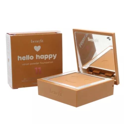 Benefit Dark Powder Foundation 11 Hello Happy Velvet Dual Cover Compact Powder