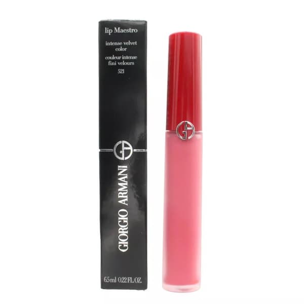 Giorgio Armani Pink Liquid Lipstick Lip Maestro Velvet 521 Peony Lip Stick
