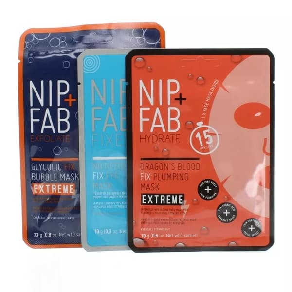 Nip+Fab Face Masks Glycolic Fix Extreme Bubble & Dragon’s Blood Plumping Mask