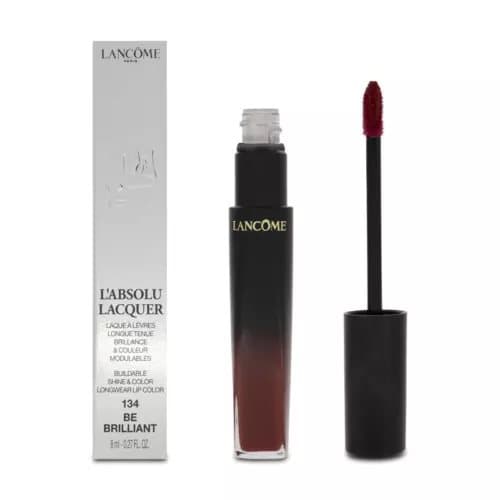 Lancome L’Absolu Lacquer 134 Be Brilliant Bright Red Lip Gloss Liquid Lipstick
