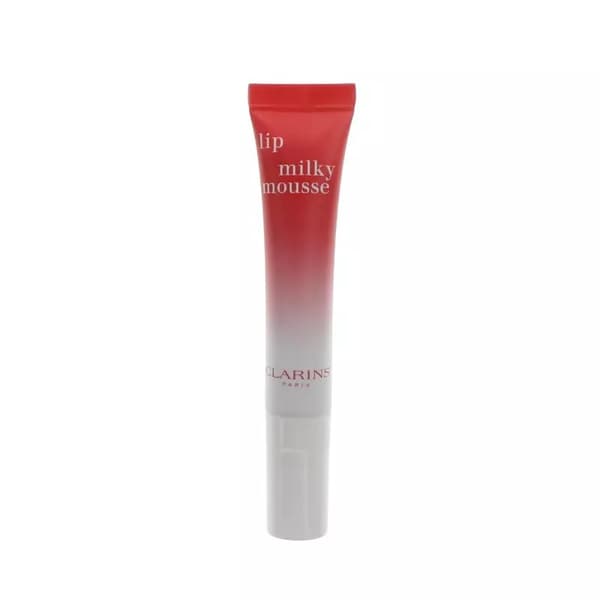 Clarins Red Lip Milky Mousse 01 Milky Strawberry Hydrating Satin Lipstick -