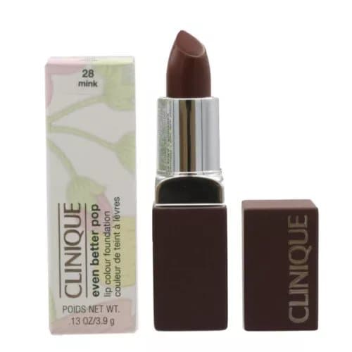 Clinique Lipstick Even Better Pop lip Colour Dark Brown Lip Stick 28 Mink