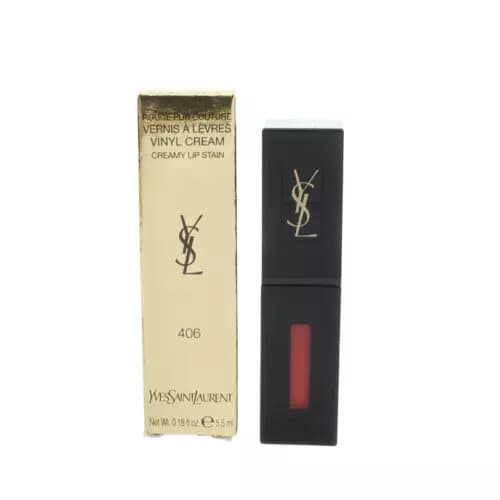 Yves Saint Laurent Lip Stain Vinyl Cream 406 Orange Electro YSL Lipstick -