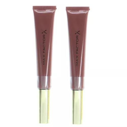 Max Factor Brown Lip Gloss Elixr Cushion Lip Colour 015 Nude Glory 2 x 9ml