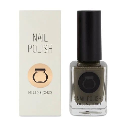 Nilens Jord Green Nail Polish No 642 Dark Olive Nail Varnish Wide Brush