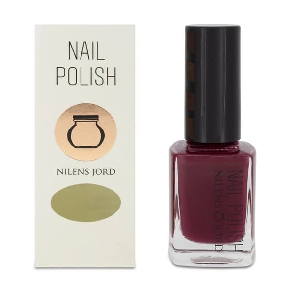Nilens Jord Red Nail Polish No 690 Deep Cheri Nail Varnish Wide Brush