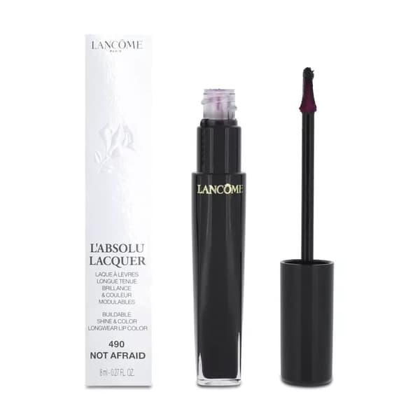 Lancome Purple Lipstick L’absolu Lacquer Lip Colour 490 Not Afraid 8ml Brand