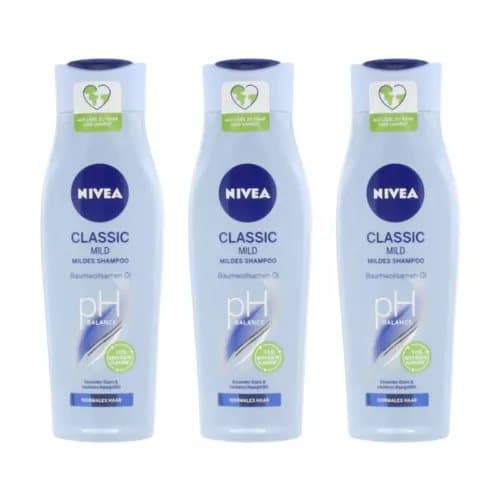Nivea Shampoo 250ml x 3 Classic Mild Ph Balance Silicon Free Normal Hair