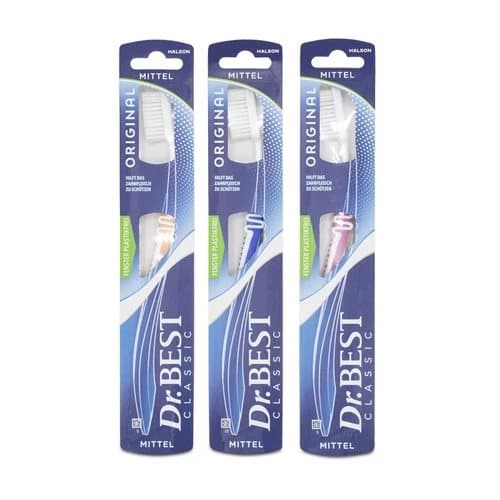 Adult Toothbrush Classic Original Medium Bristles Pack of 3 By Dr. Best