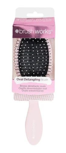 Brushworks Pink Hair Brush Professional Oval Detangling Hairbrush