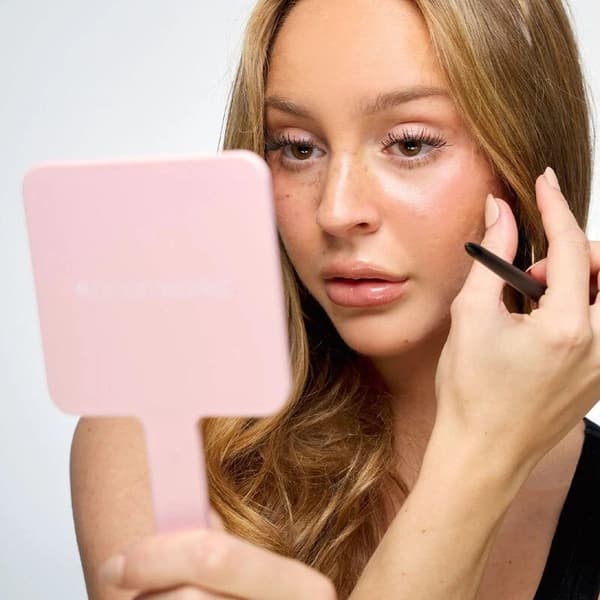 Brushworks Pink Mirror Travel On The Go