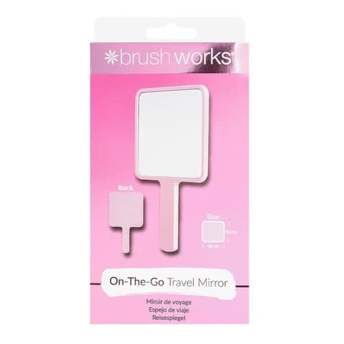 Brushworks Pink Mirror Travel On The Go