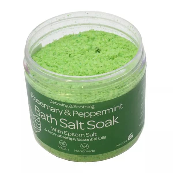 Bath Salts Rosemary & Peppermint Vegan Bath Salt Epsom Aromatherapy