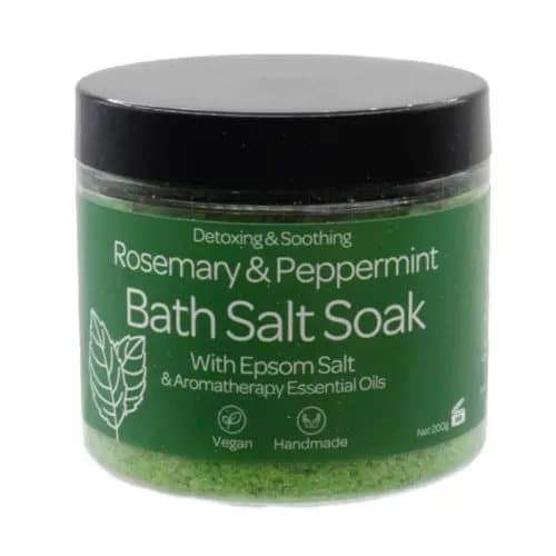 Bath Salts Rosemary & Peppermint Vegan Bath Salt Epsom Aromatherapy