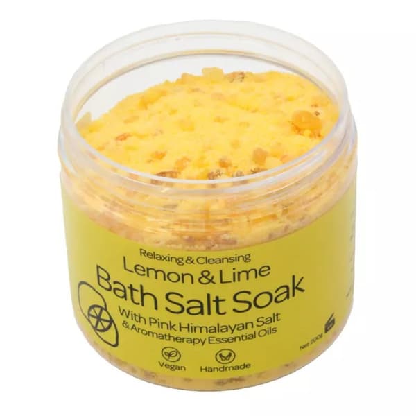Bath Salts Bathable Lemon & Lime Vegan Bath Salt Pink Himalayan Aromatherapy