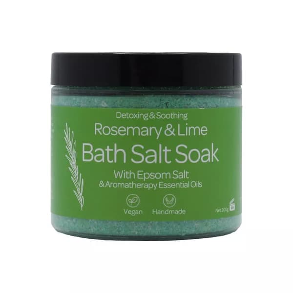 Bath Salts Rosemary Lime Vegan Bath Epsom Salt Aromatherapy Relaxing