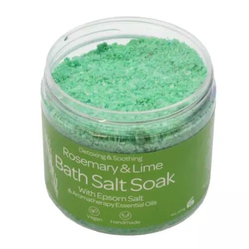 Bath Salts Rosemary Lime Vegan Bath Epsom Salt Aromatherapy Relaxing